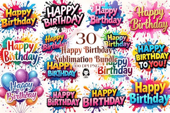 Download Happy Birthday Sublimation Bundle - Happy Collection