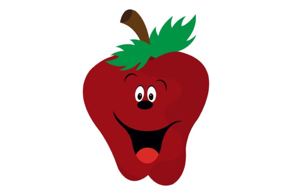 Download Kawaii Apple Fruit Illustration - Fruit illustration Collection