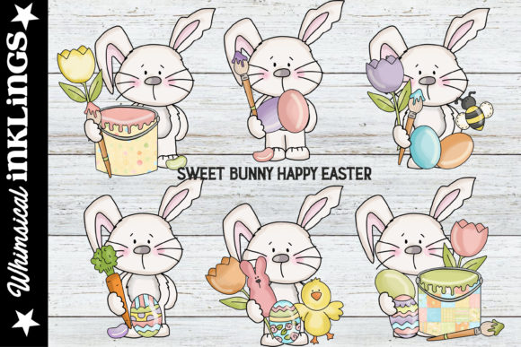 Download Sweet Bunny Happy Easter Clipart - Happy Collection