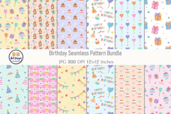 Download Happy Birthday Pattern Digital Paper - Happy Collection