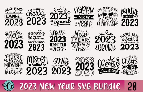 Download Happy New Year Svg Bundle, 2023 Bundle - Happy Collection