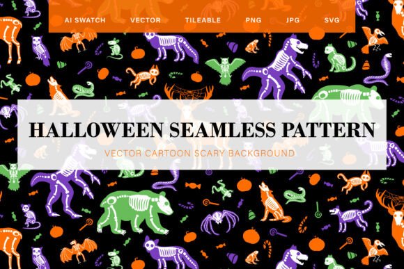 Download Halloween Skeletons Seamless Pattern - Premium Resources