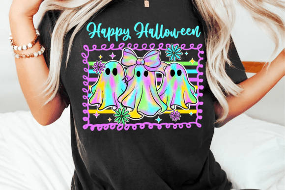 Download Neon Ghost Happy Halloween Png - Happy Collection