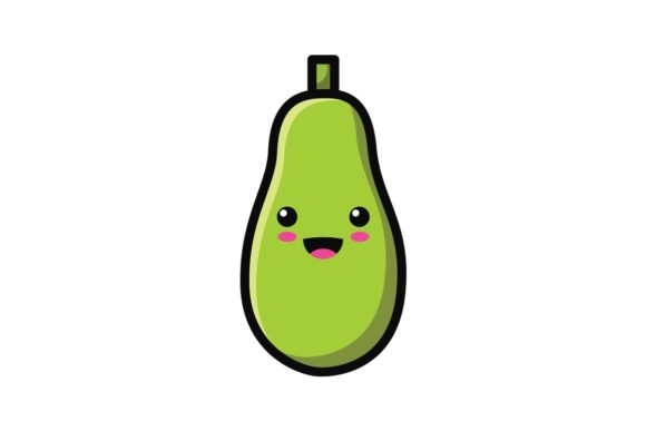Download Green Pear Kawaii Fruit Illustration - Fruit illustration Collection