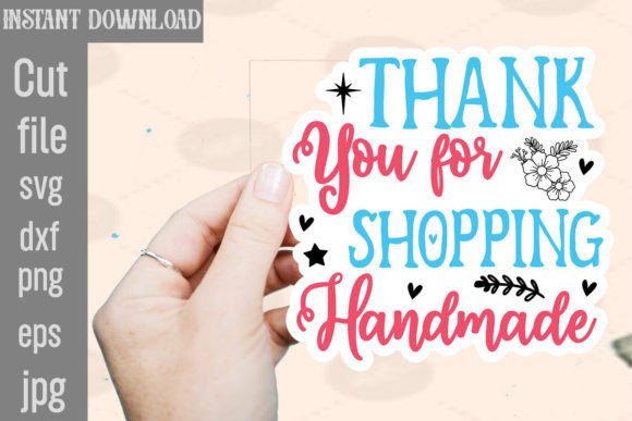 Download Thank You for Shopping Handmade SVG Sticker - Premium Resources