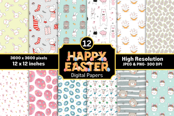 Download Happy Easter Digital Paper Pack Volume10 - Happy Collection