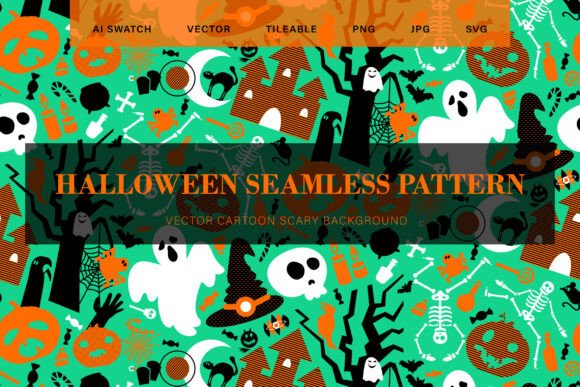 Download Halloween Scary Seamless Pattern - Premium Bundle
